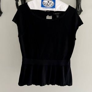 White House Black Market WHBM Keyhole-Back Peplum Pullover Top Medium